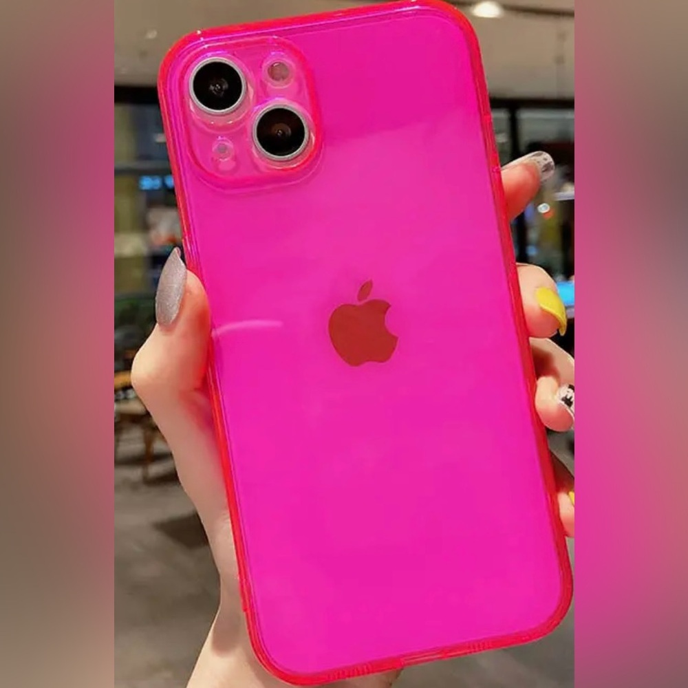 Hot pink clear slim iPhone Case 14/13/12/11 Pro Max